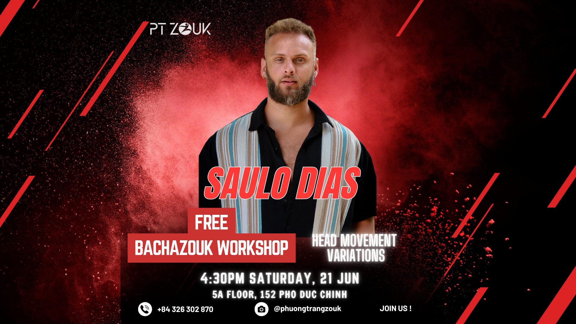 FREE BACHAZOUK WORKSHOP WITH SAULO DIAS