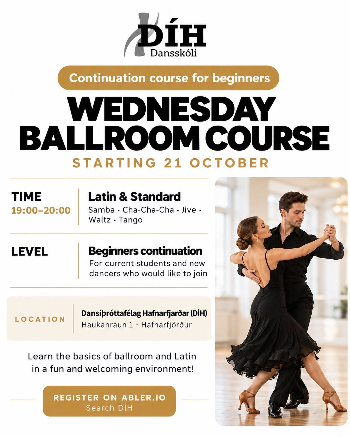 Wednesday Ballroom Course Latin & Standard Beginners