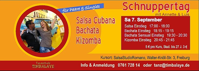 Schnuppertag Salsa Bachata Kizomba