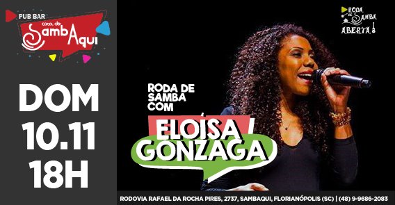 10.11 18h Eloísa Gonzaga na Roda de Samba Aberta