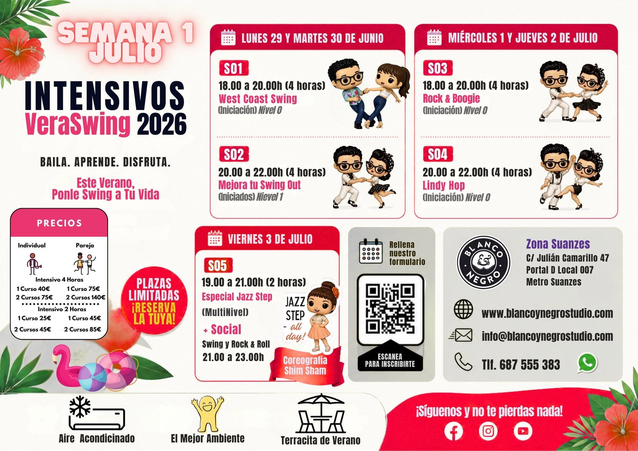 Incripción Semana 1 Intensivos de VeraSwing Julio 2026 en Blanco y Negro Studio