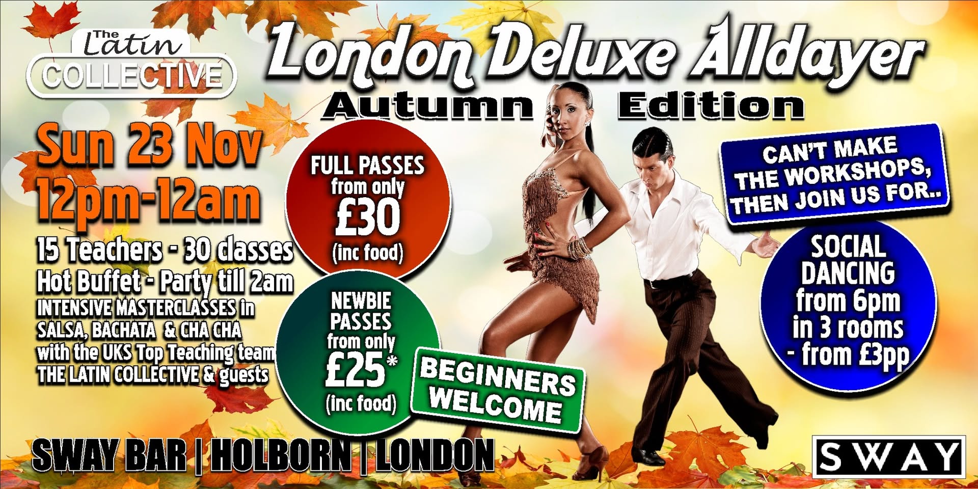 Latin Collective LONDON DELUXE ALLDAYER Autumn Edition - Salsa Bachata Cha Cha