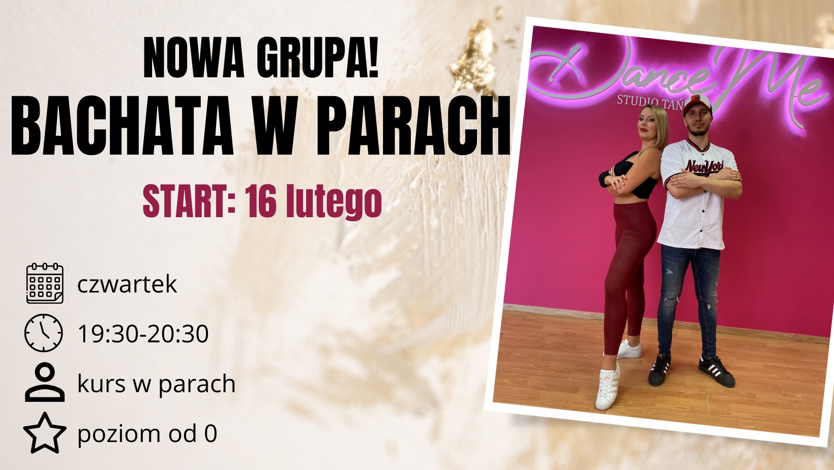 NOWA GRUPA! Bachata w parach od 0! W DanceMe Studio Tańca