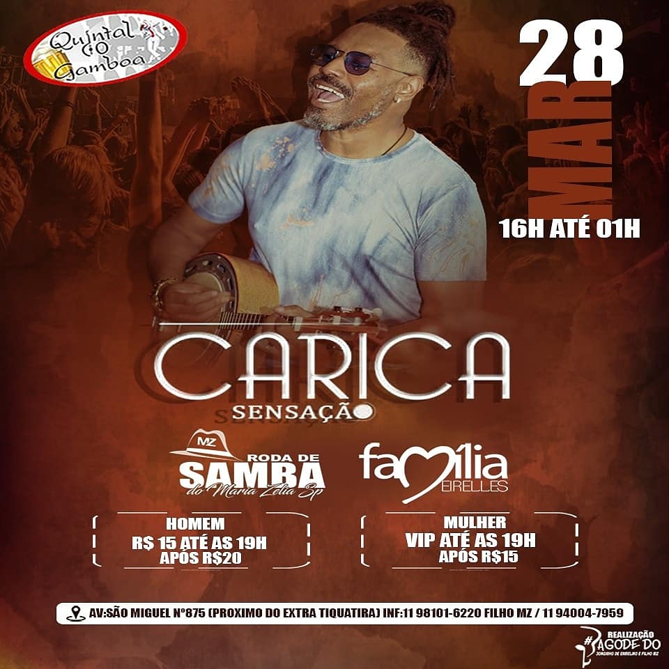 Carica Sensação no Quintal do Gamboa