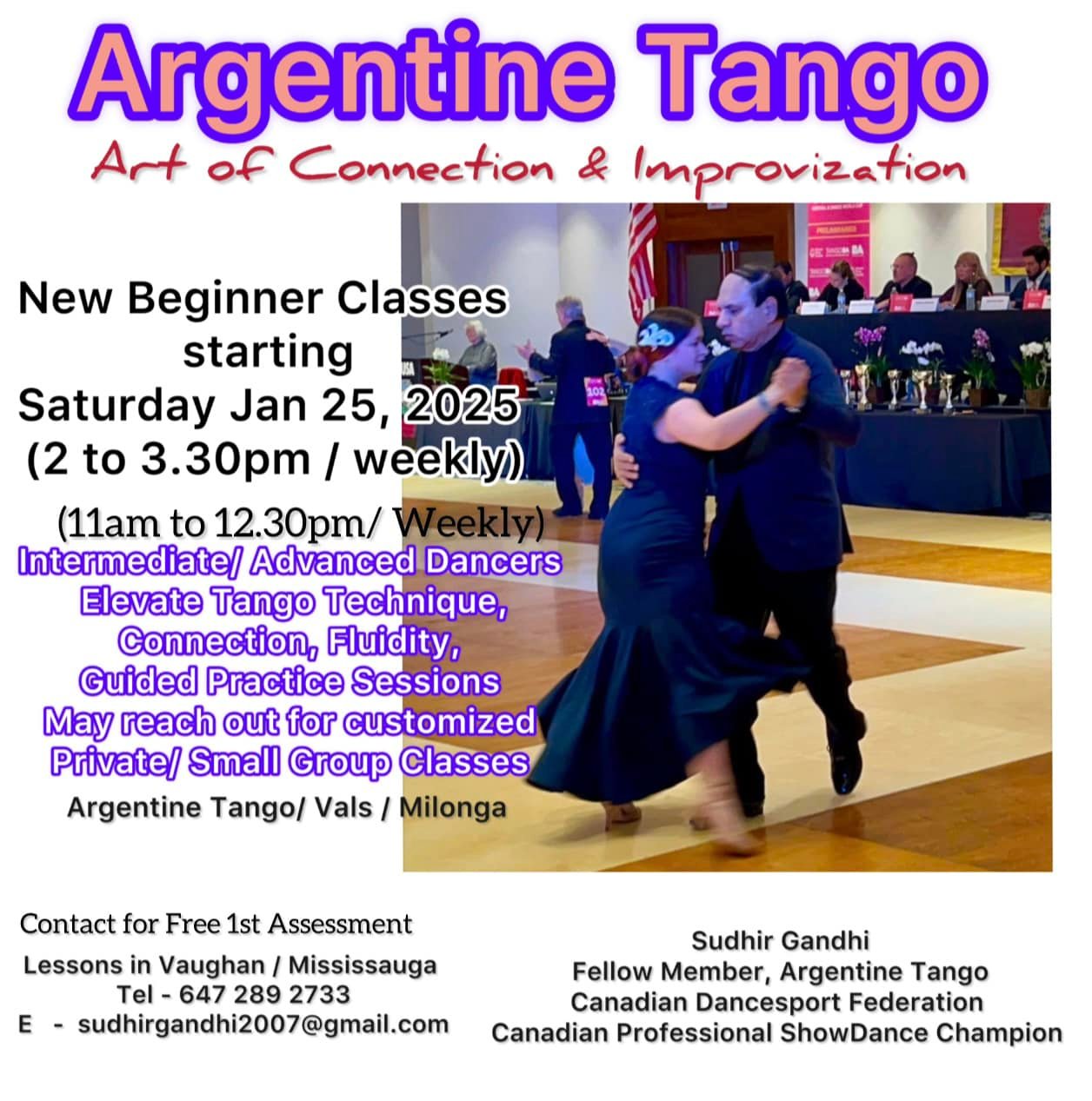 Argentine Tango Art of Connection & Improvisation New Beginner Classes