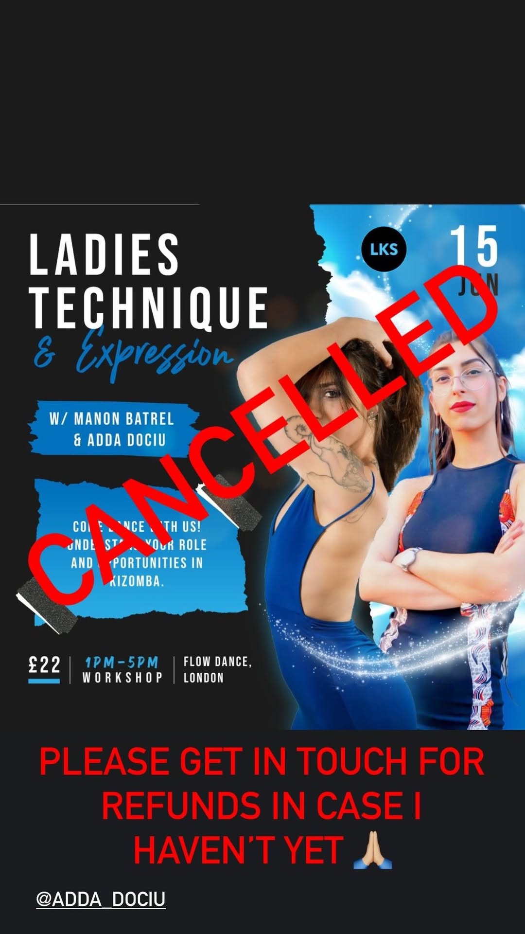 Kizomba Ladies Styling workshop with Manon Batrel & Adda Dociu✨