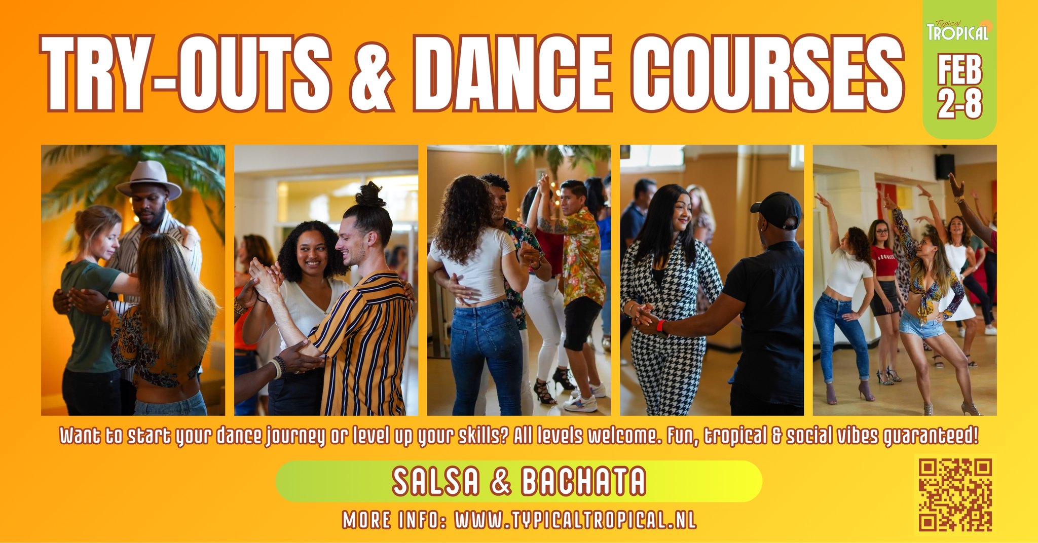 Proeflessen & cursussen โข Salsa * Bachata * Kizomba โข Start 2 t m 8 februari