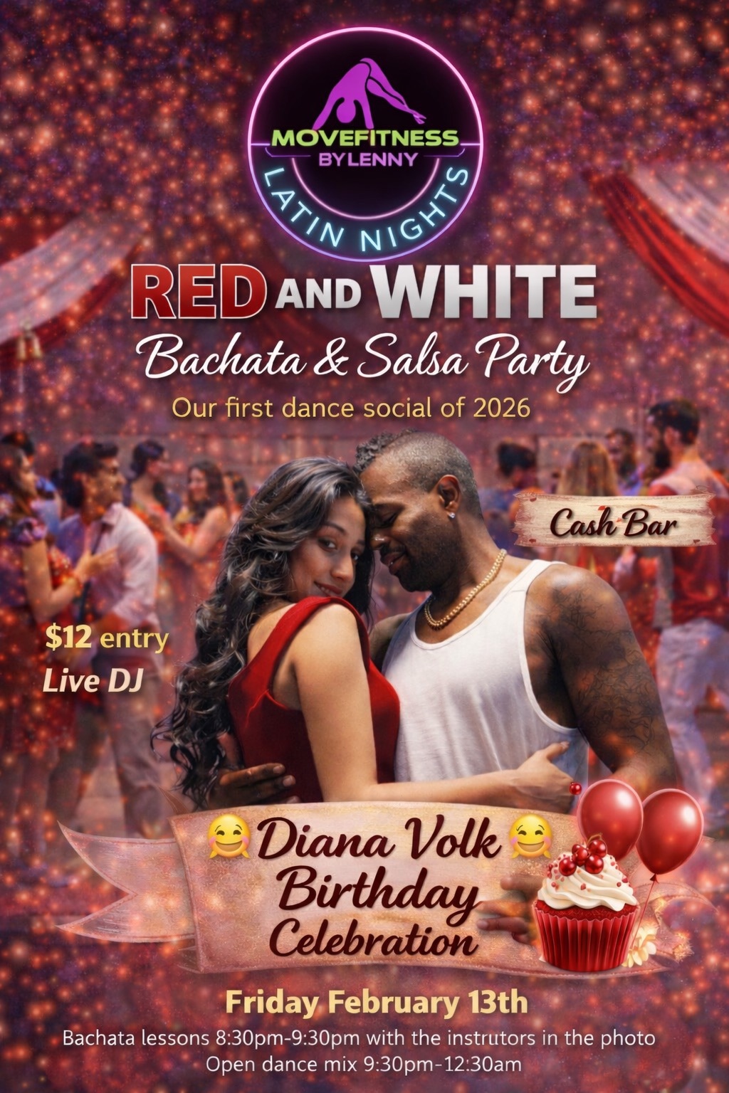 Latin Dance Nights - RED and WHITE Bachata and Salsa dance party!
