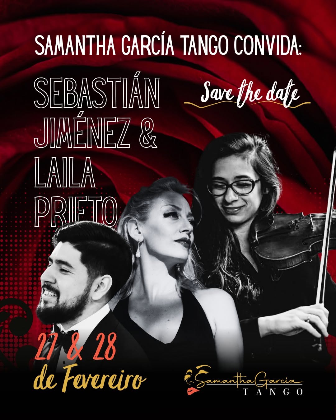 SAMANTHA GARCIA convida SEBASTIAN JIMENEZ Y LAILA PRIETO workshop práctico interpretação musical