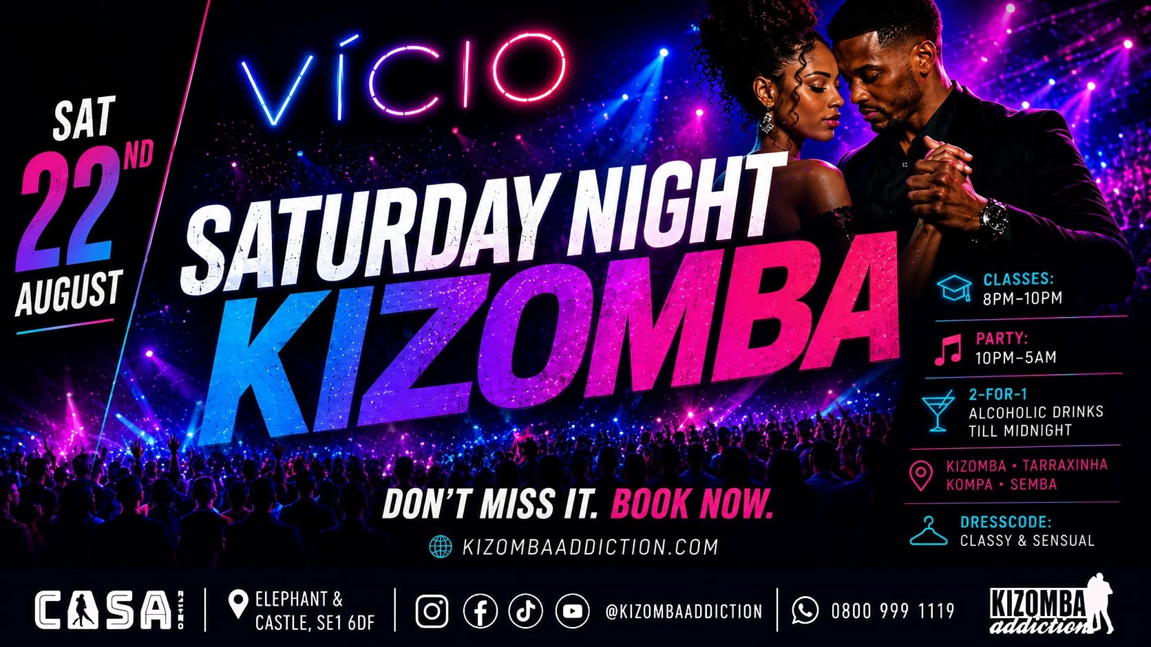 🎶 London’s No.1 Kizomba Party : Vicio with DJ Bangolano 🐰🎉