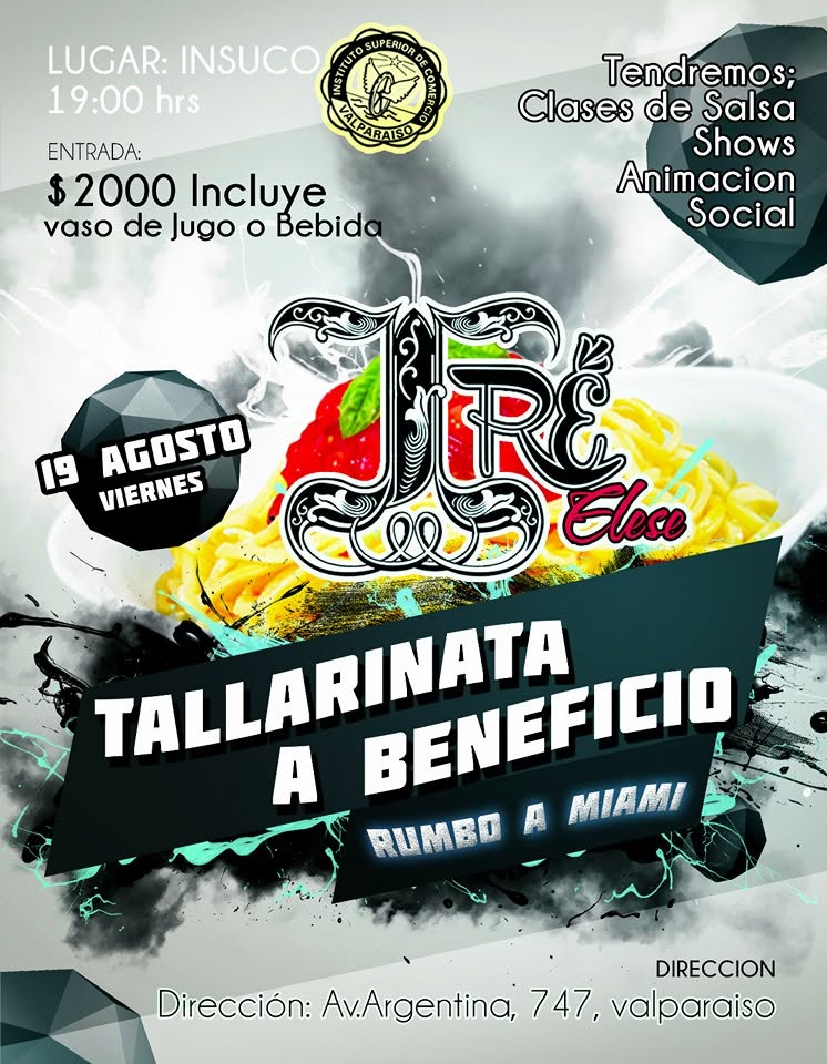 Tallarinata a Beneficio IRÉ ELESE rumbo a Miami!!