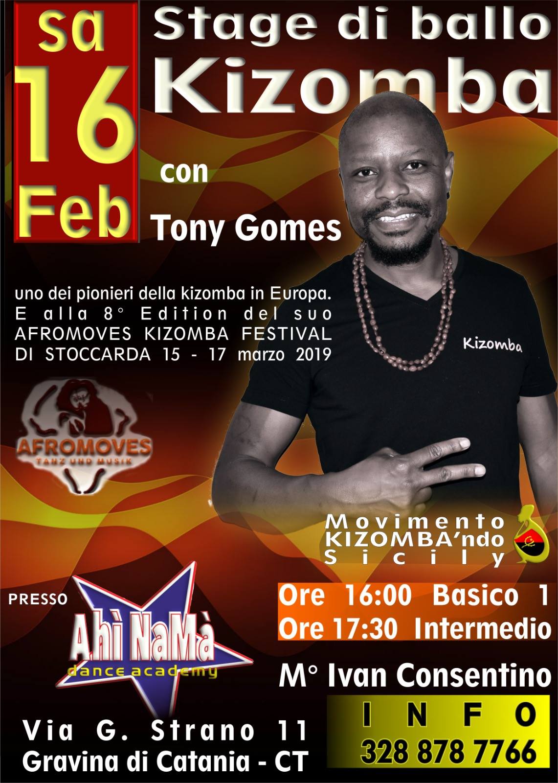 Stage di #kizomba con Tony Gomes