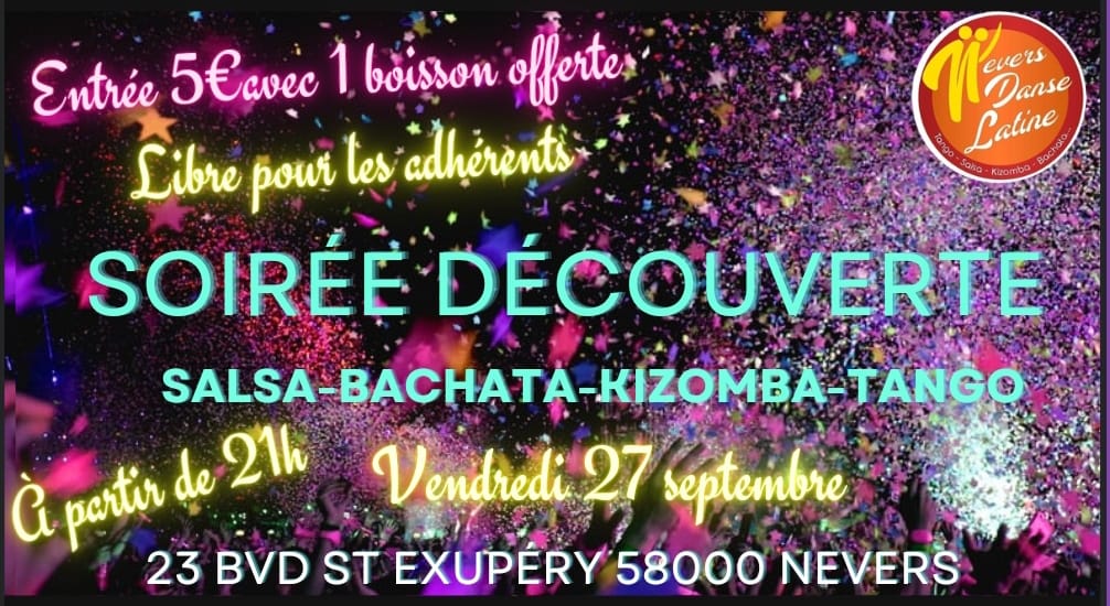 Soirée Découverte SBKT : 27 09 24 Salsa-Bachata-Kizomba-Tango Argentin