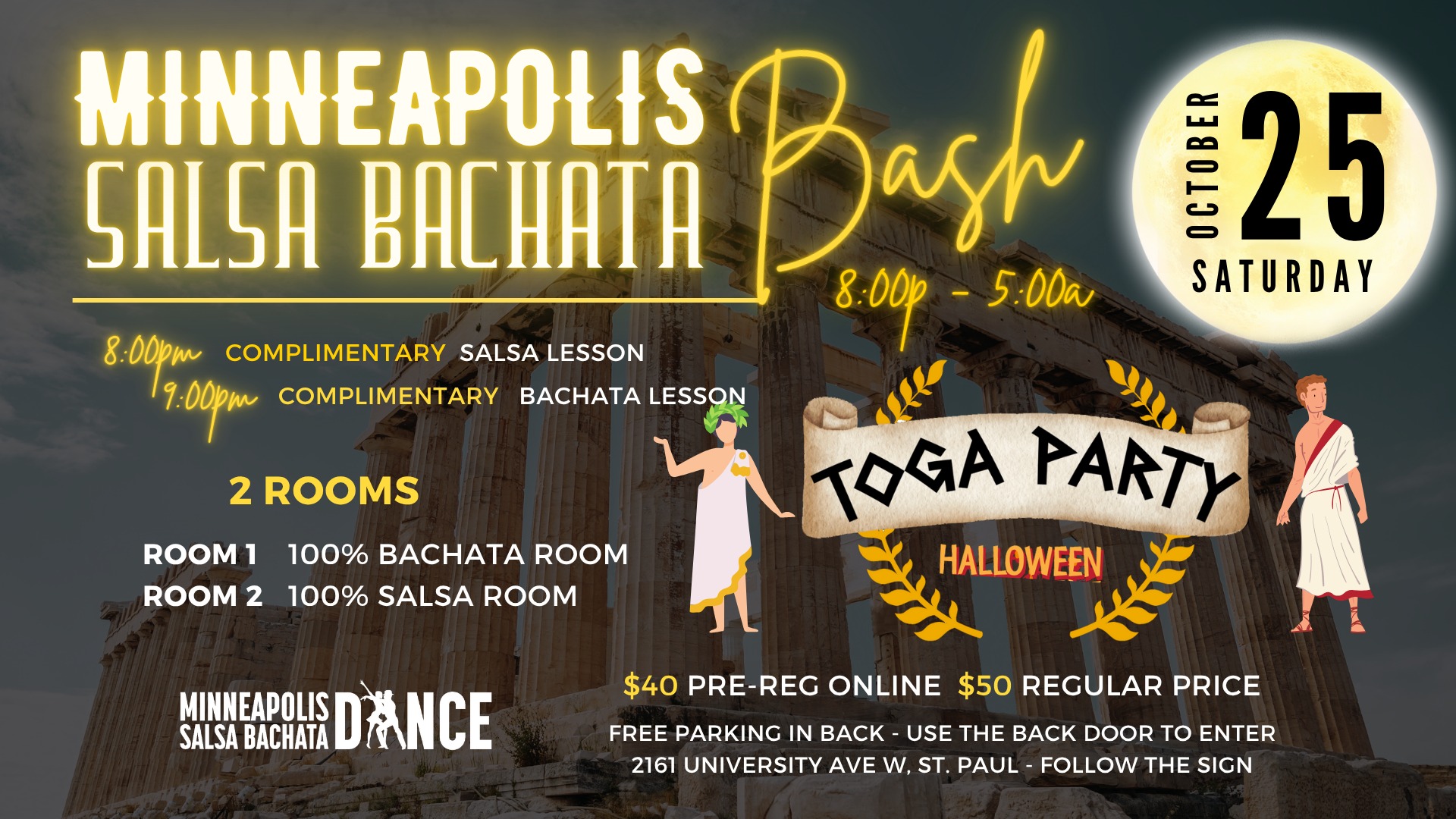 MINNEAPOLIS SALSA BACHATA BASH HALLOWEEN TOGA PARTY