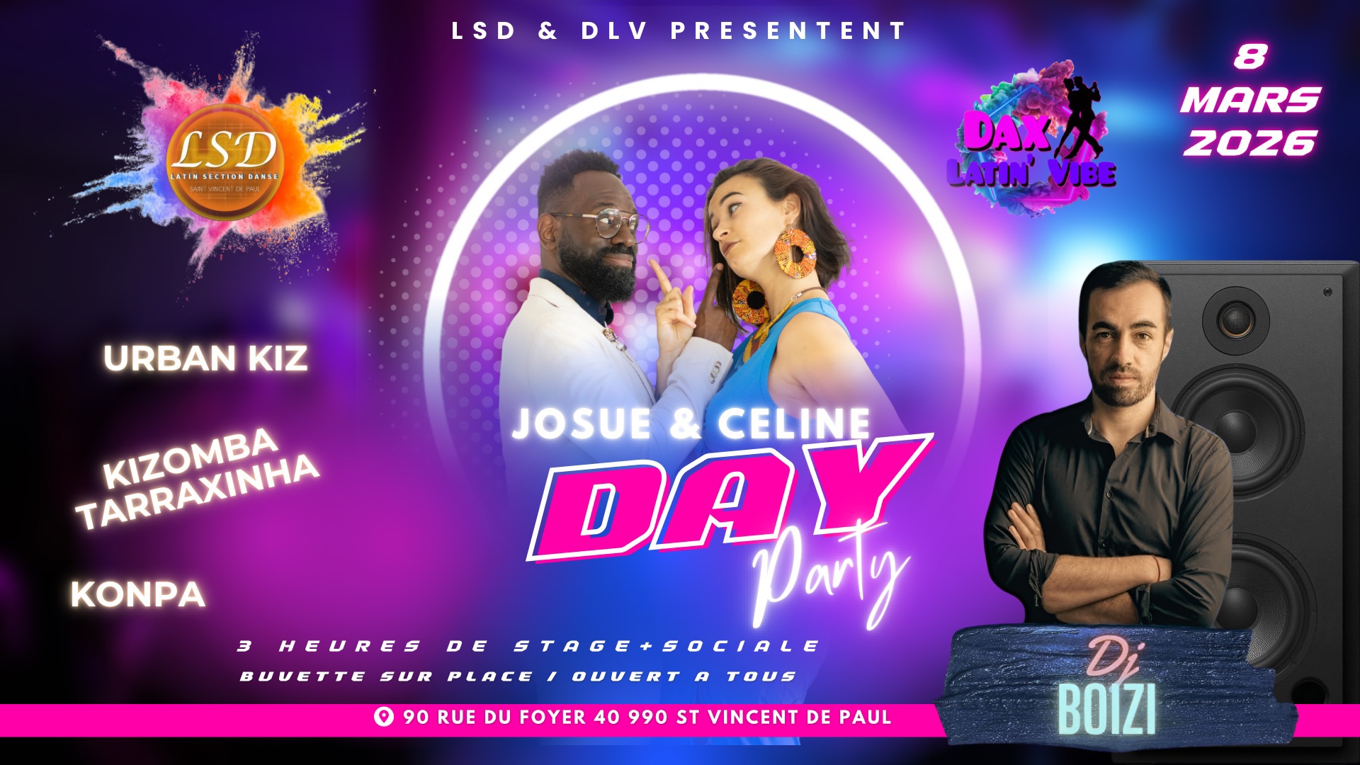 LSD & DLV présentent : DAY PARTY DIMANCHE 8 MARS 2026 🔥