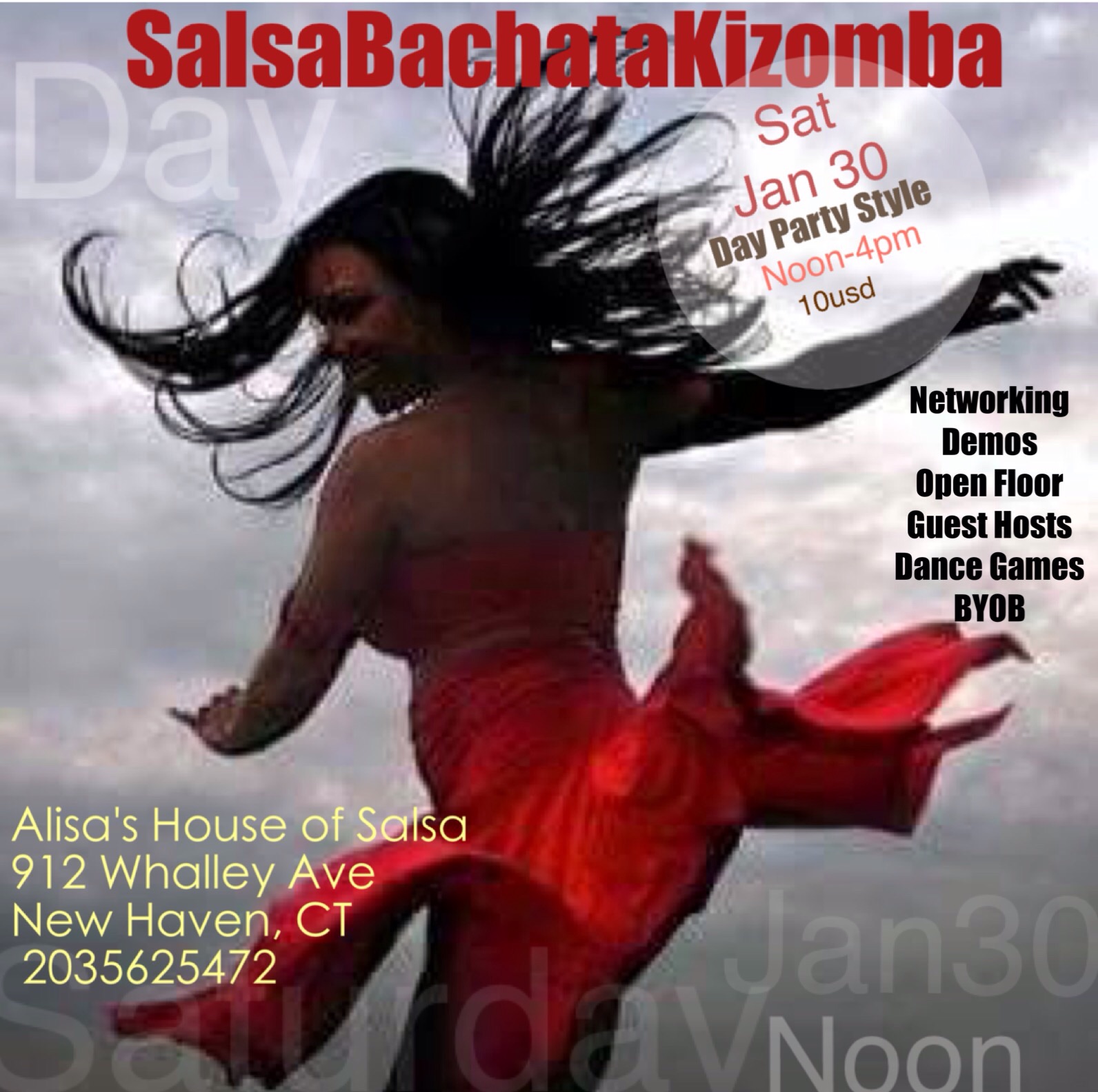 Jan 30: SALSABACHATAKIZOMBA - Open House Open Floor in Kizomba New Haven, Connecticut at Alisa's House by KizombaCT