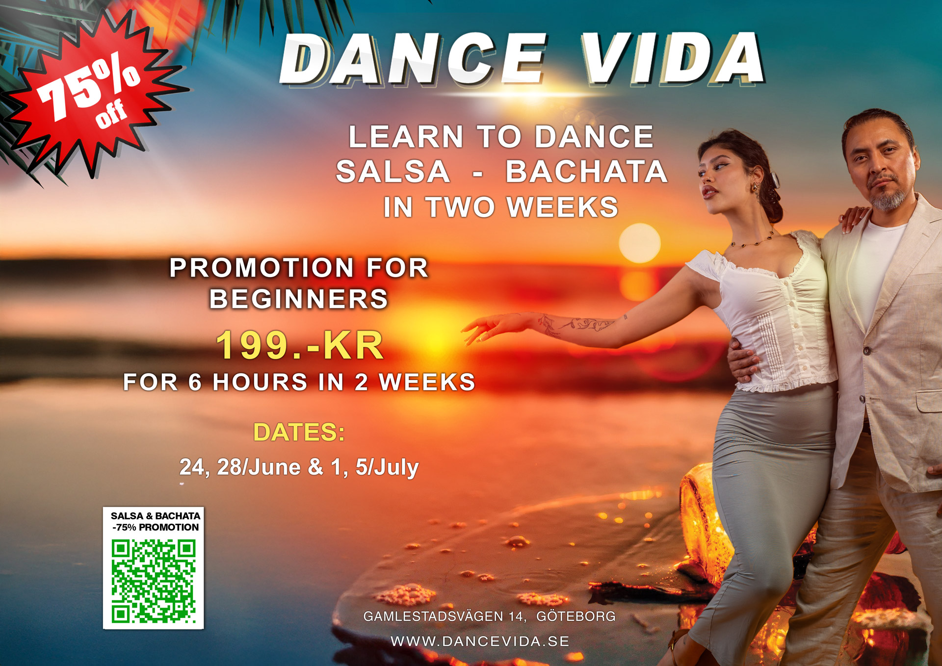75% Off! Salsa & Bachata new beginners