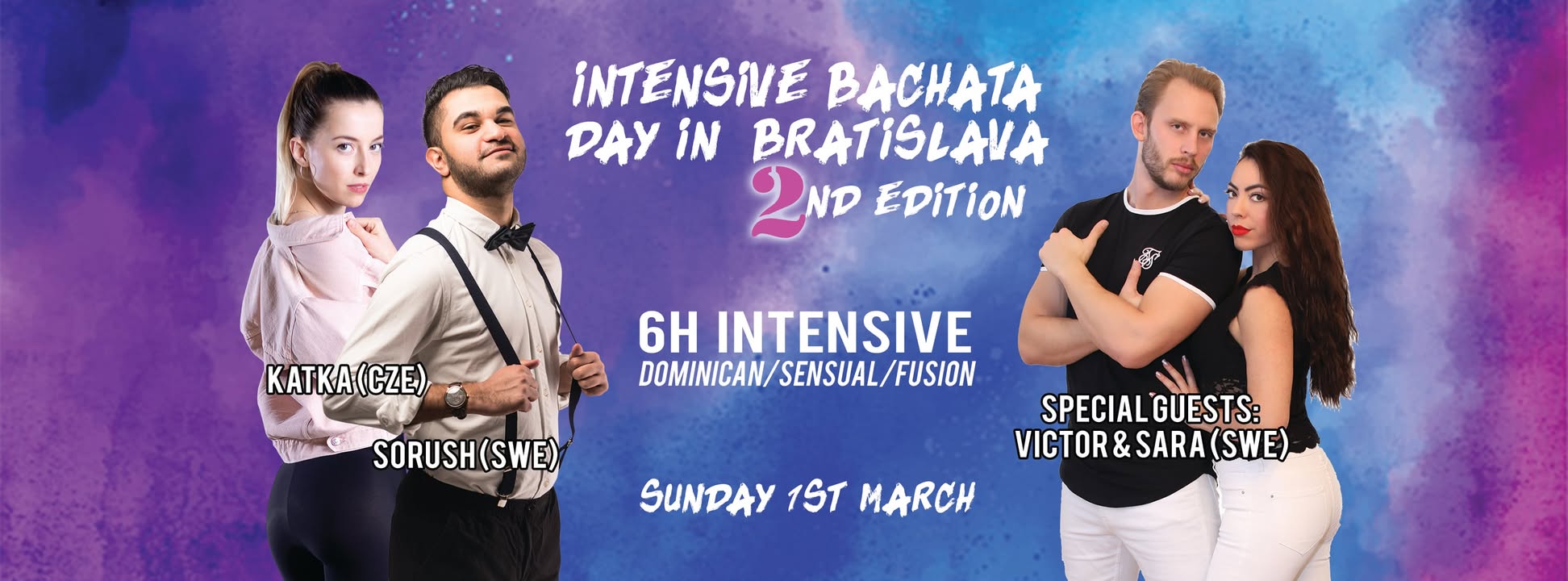 Intensive Bachata Day in Bratislava Sunday 1st march