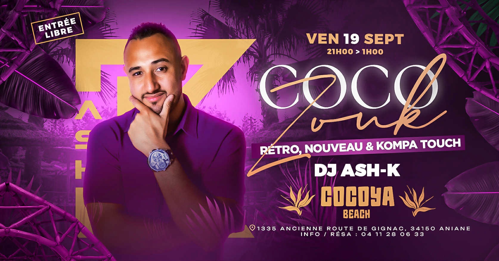 COCO’ZOUK La DER 🌴 VENDREDI 19 SEPTEMBRE ~ DJ ASH-K