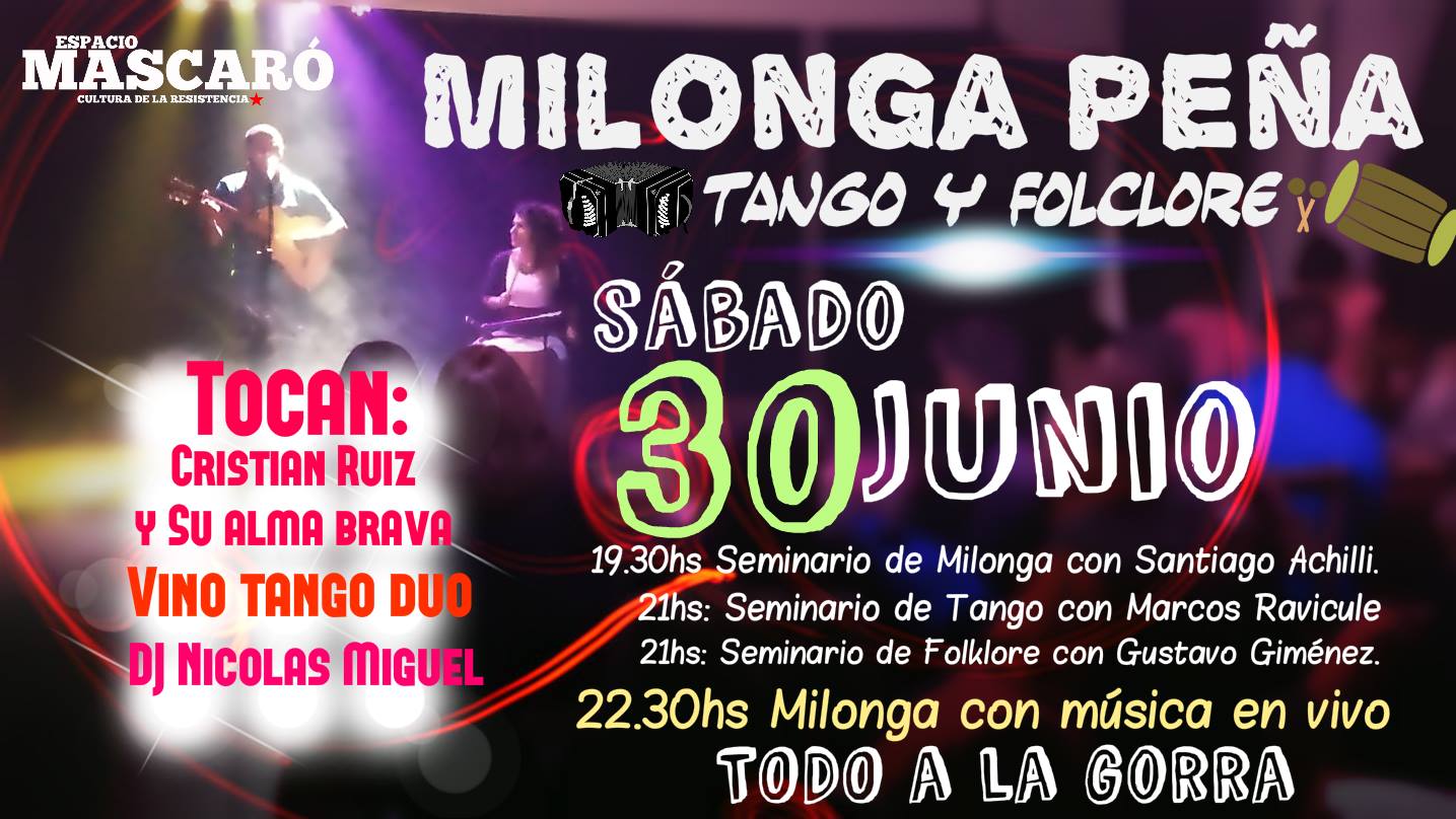 Milonga Peña, Tango y Folckore, a la gorra