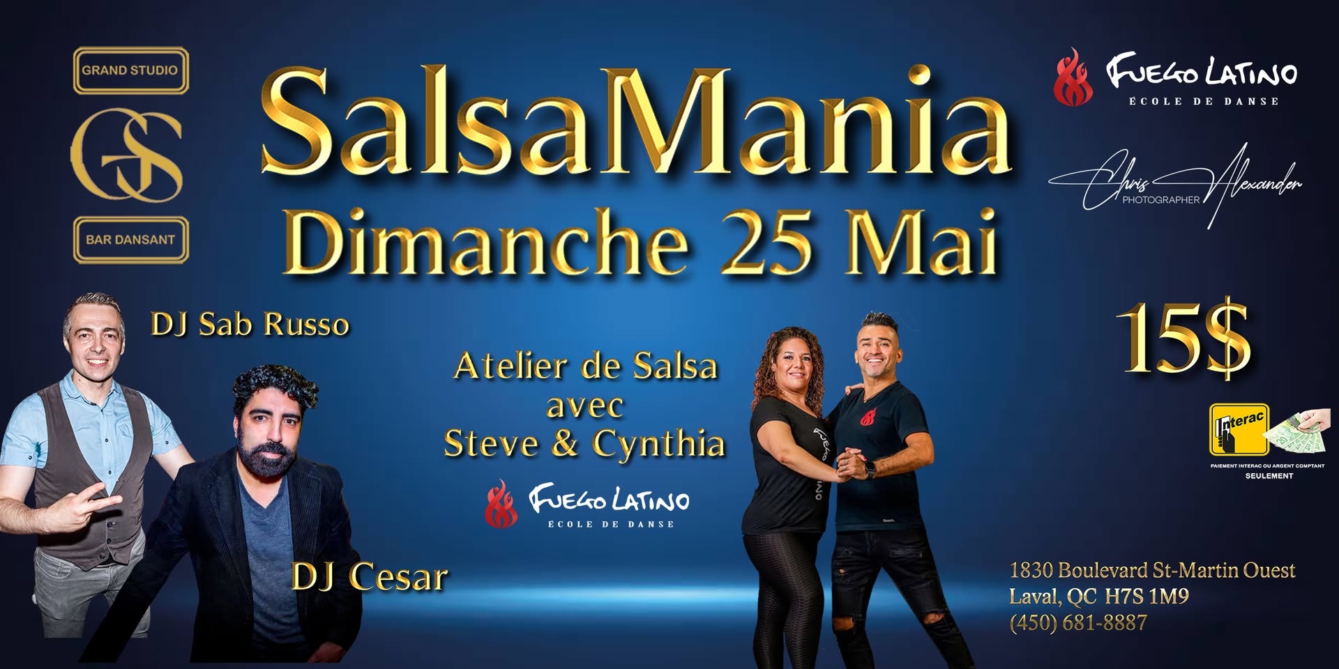 Danse Latine - Laval - SalsaMania - Dimanche 25 Mai 2025
