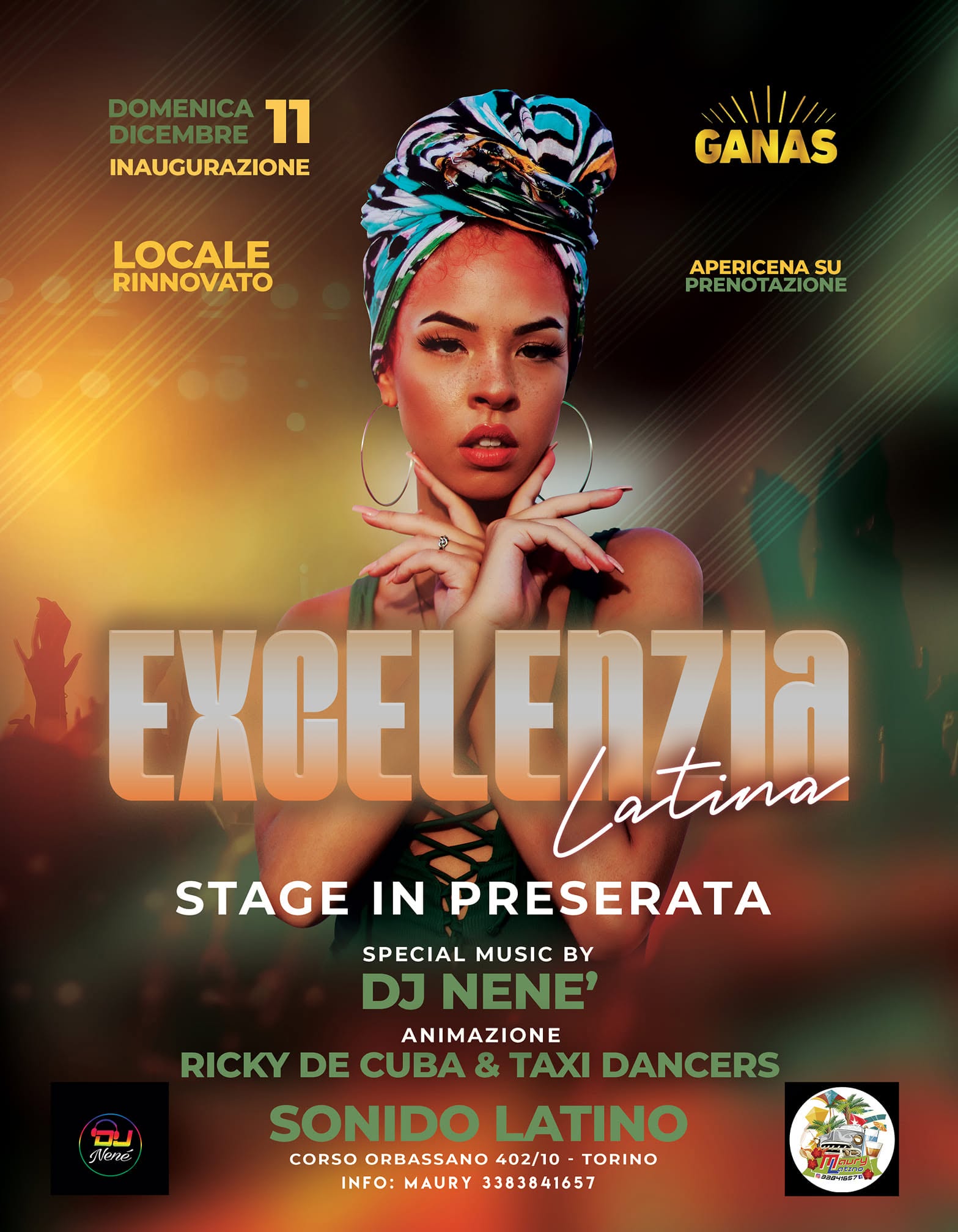 INAUGURAZIONE DOMENICA 11 12 GANAS SONIDO LATINO