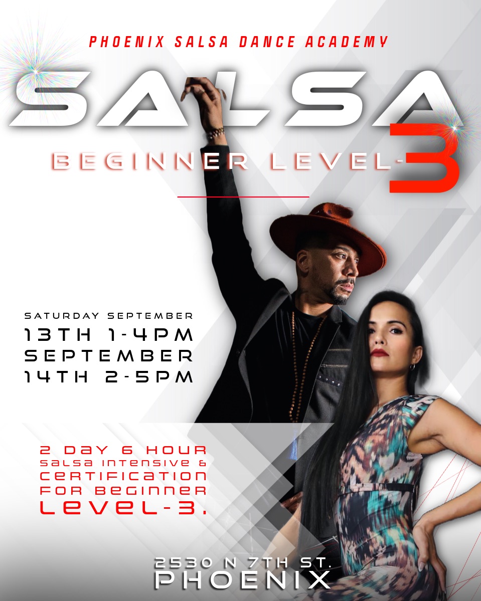 Beginner Level-3 Salsa Syllabus Certification: Phoenix Salsa Dance!