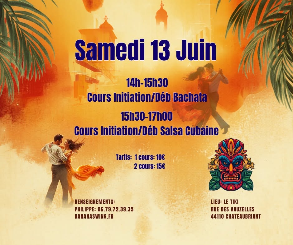 Stages de Bachata & Salsa au Tiki à Châteaubriant