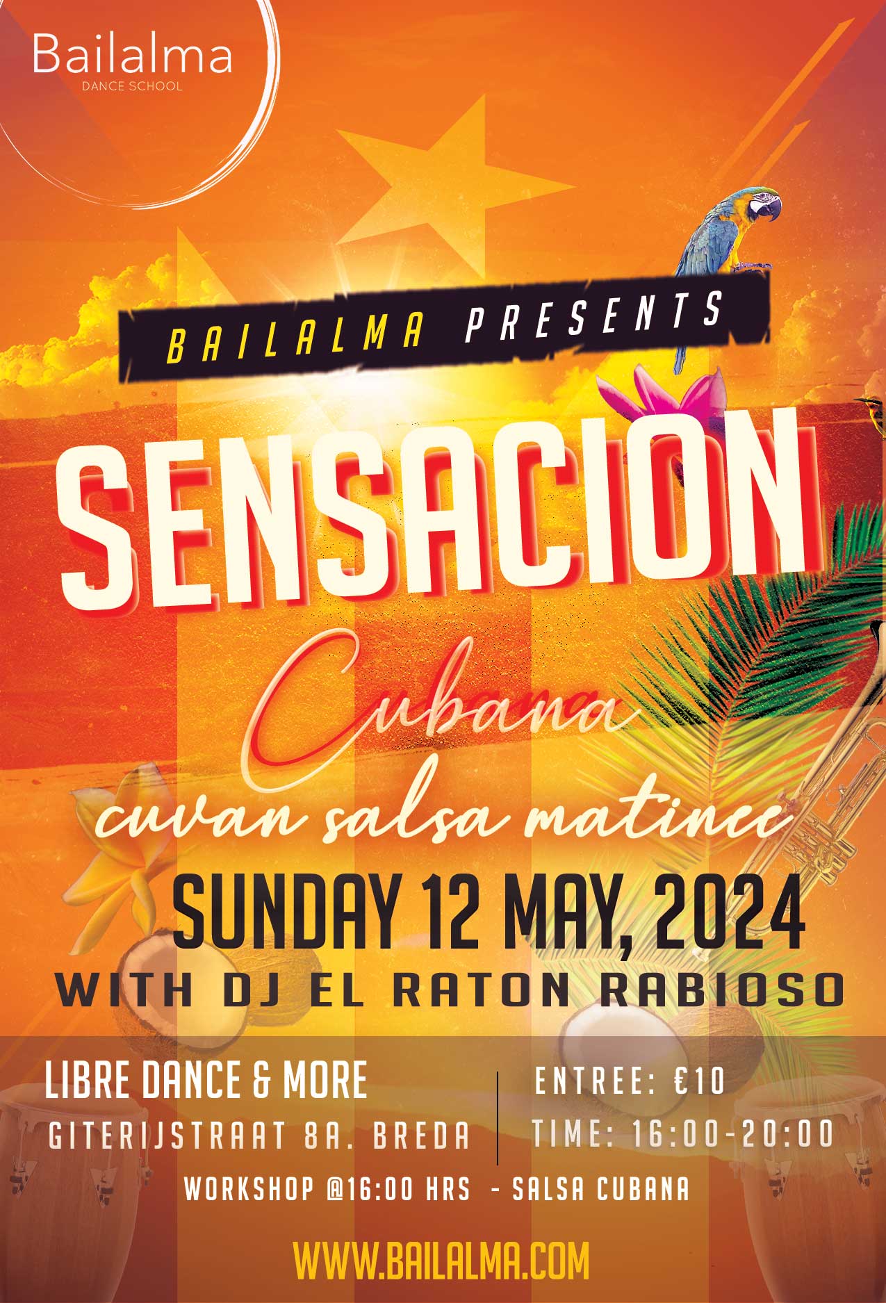 Sensación Cubana Cubaanse Salsa Matinee 12 Mei 2024