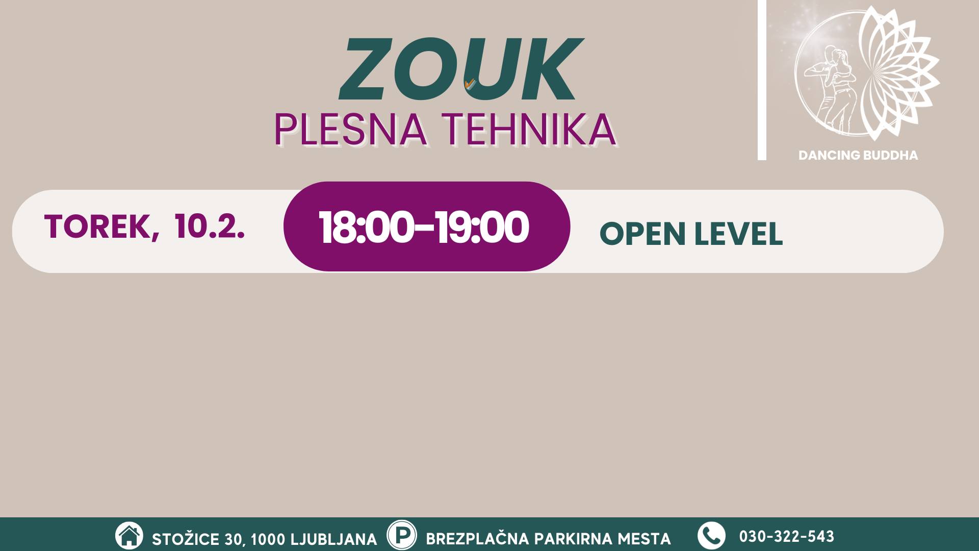 ZOUK PLESNA TEHNIKA-REDNI TEČAJ
