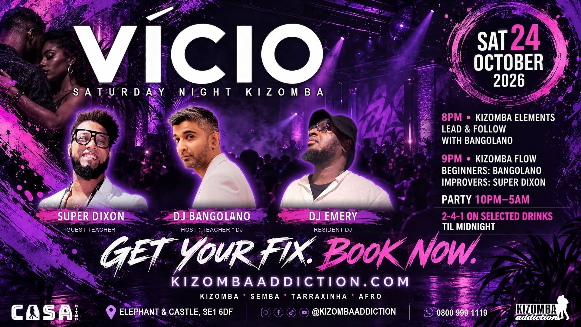 VÍCIO - Saturday Night Kizomba Classes & Party in London Until 5AM - 24 October