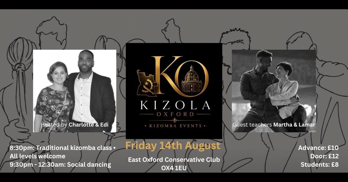 Kizola monthly party • Friday 14th August 2026 • With guest teachers Lamar and Martha
