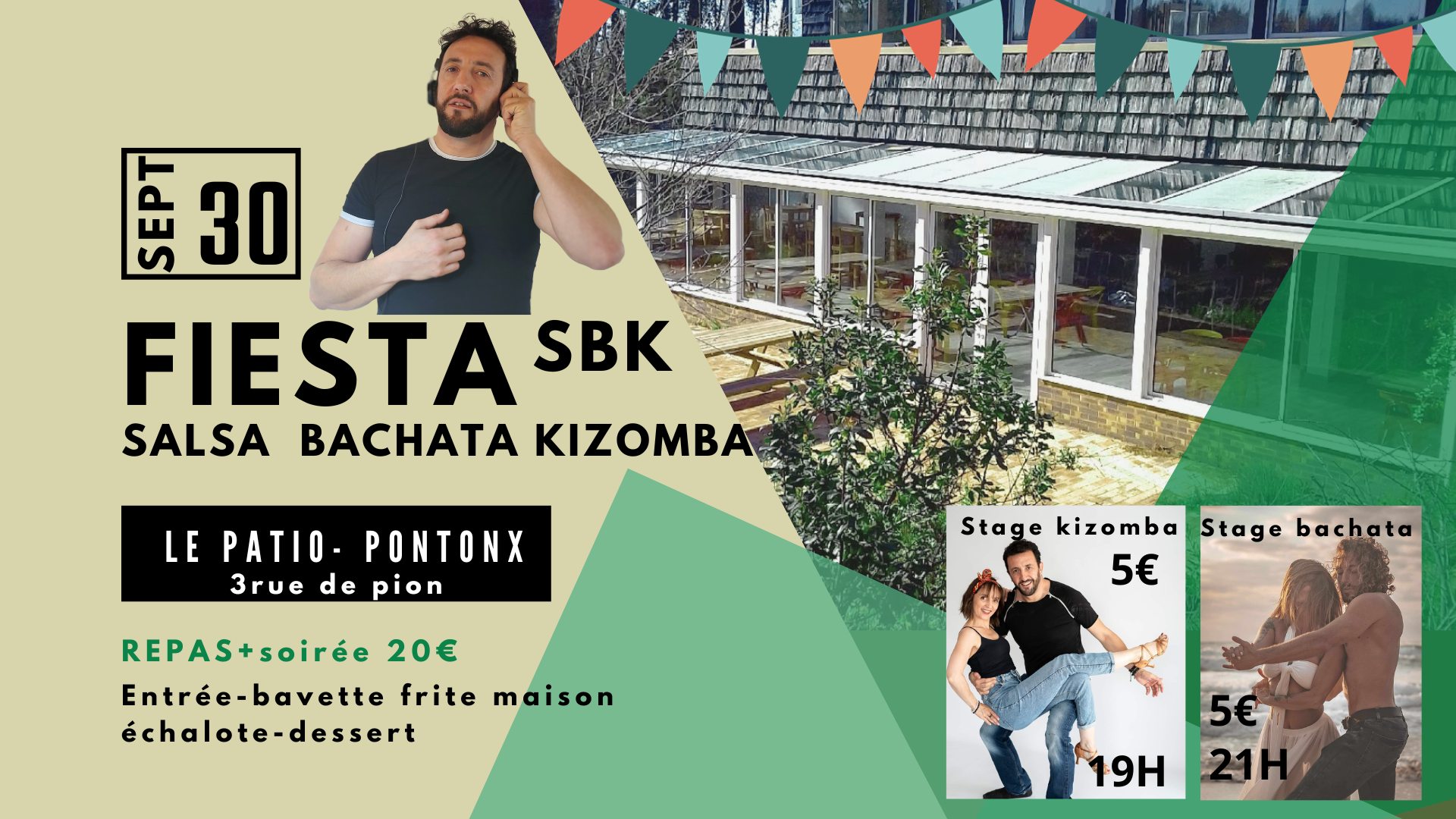 FIESTA Salsa Bachata Kizomba +stage +repas