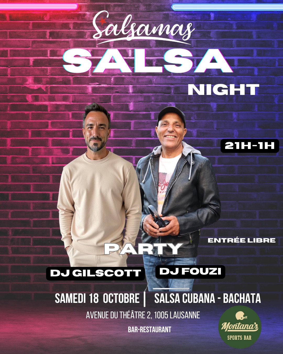 Soirée Salsa -Bachata au Montana's (Colony’ Bar) avec salsamas