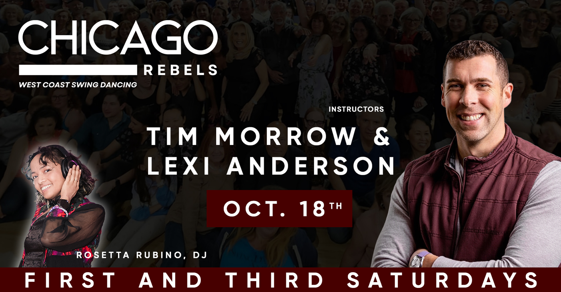 ALL STARS TIM MORROW & LEXI ANDERSON TEACH WEST COAST SWING WHILE ROSETTA RUBINO SPINS TUNES!