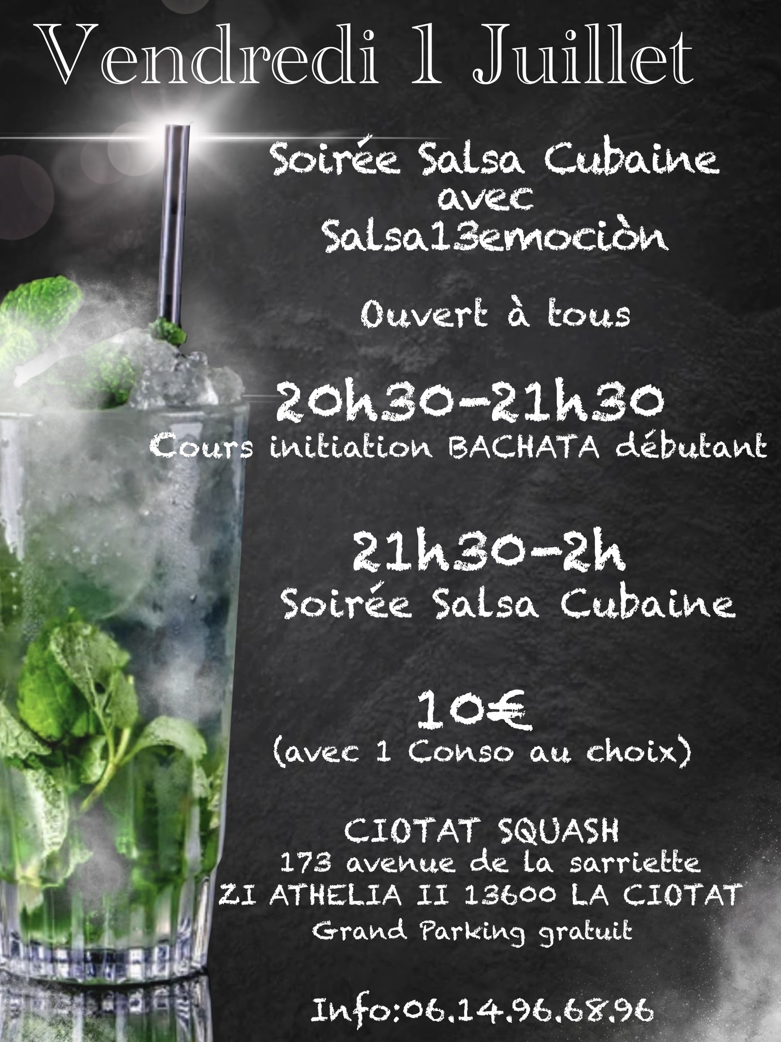 Soiréé salsa cubaine bachata salsa13emocion squash la ciotat