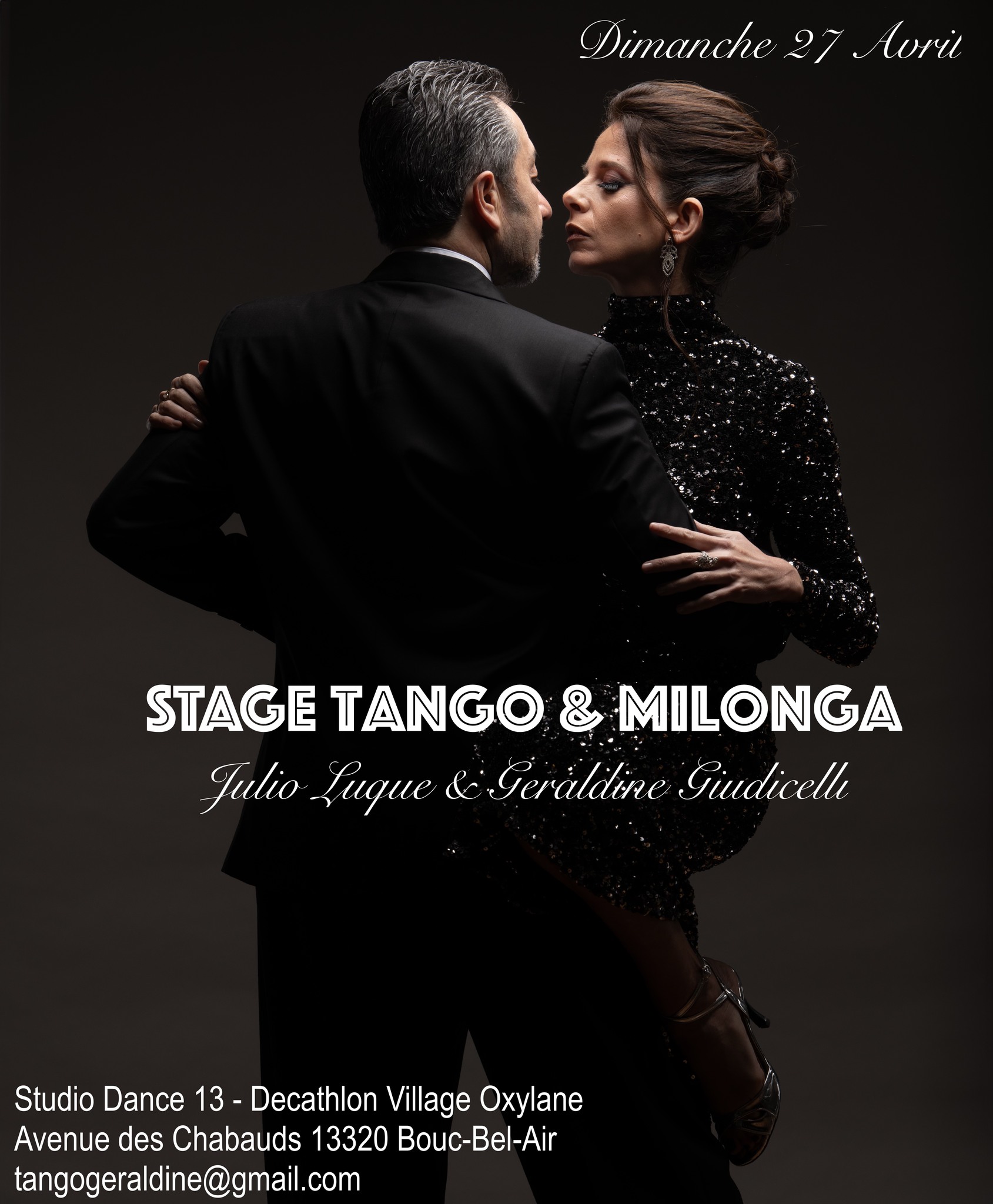 STAGE TANGO & MILONGA avec Julio & Géraldine : DIMANCHE 27 AVRIL