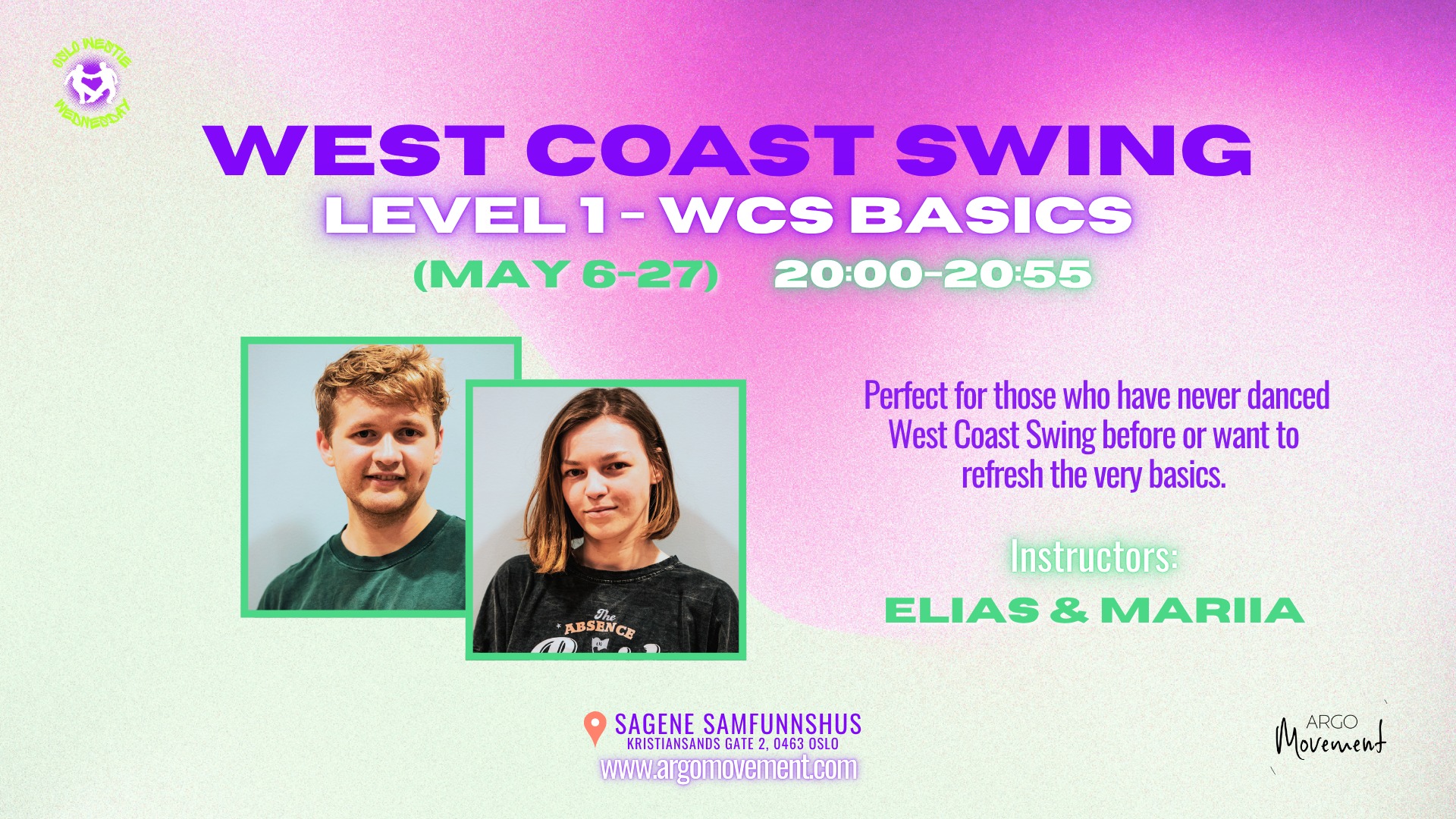 4-week WCS beginner course May ๐ฟ