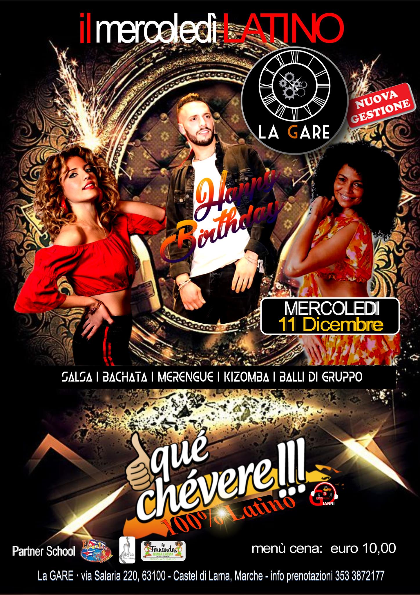 11 Dicembre _ Què Chèvere, La GARE 100% Latino