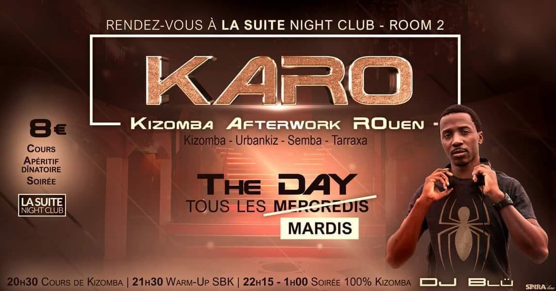 Kizomba Afterwork ROuen (KARO) - The Day SPECIALE PRÉ-PARTY, 5€.