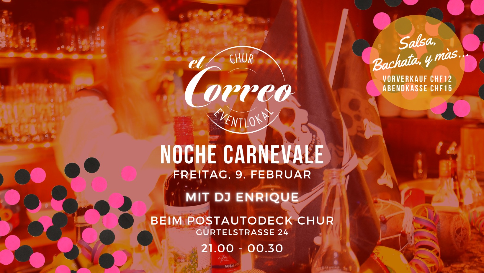 Noche Carnevale im El Correo Chur - Salsa, Bachata y màs