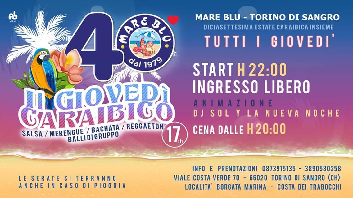 Giovedì Caraibico @Mare Blu 12 Settembre 2019