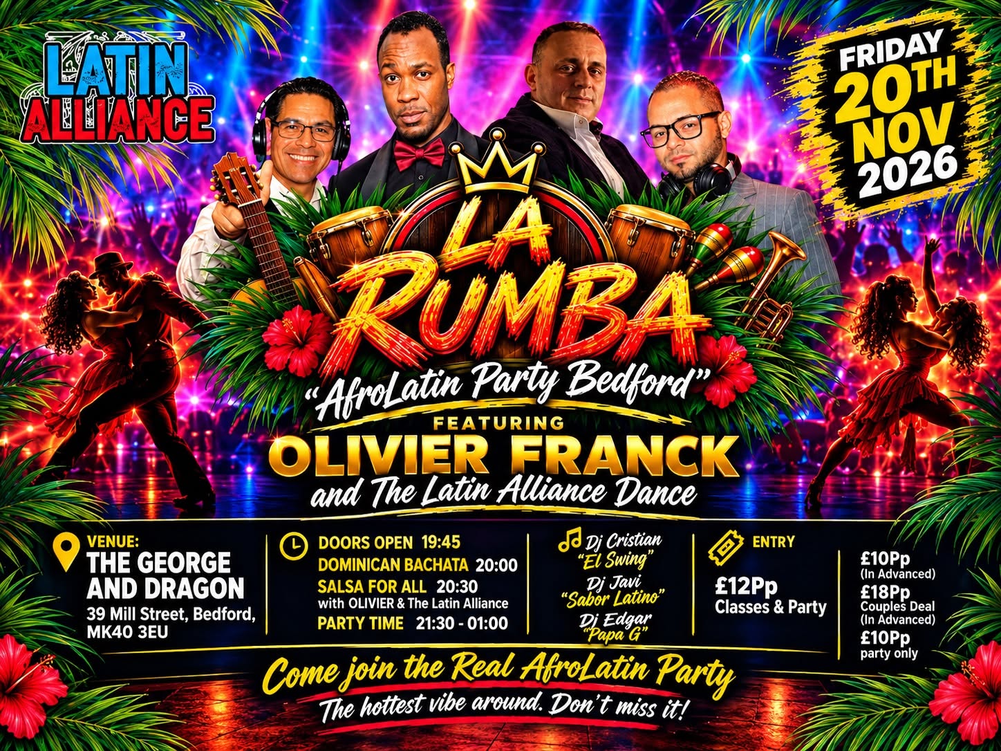 LA RUMBA “AfroLatin Party Bedford” Ft OLIVIER FRANCK *Friday 20th November 2026*