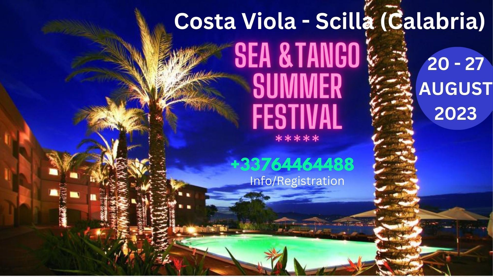"Festival Mare-Tango Estate" du 20 au 27 août 2023 - Costa Viola - Scilla (Calabria-RC)