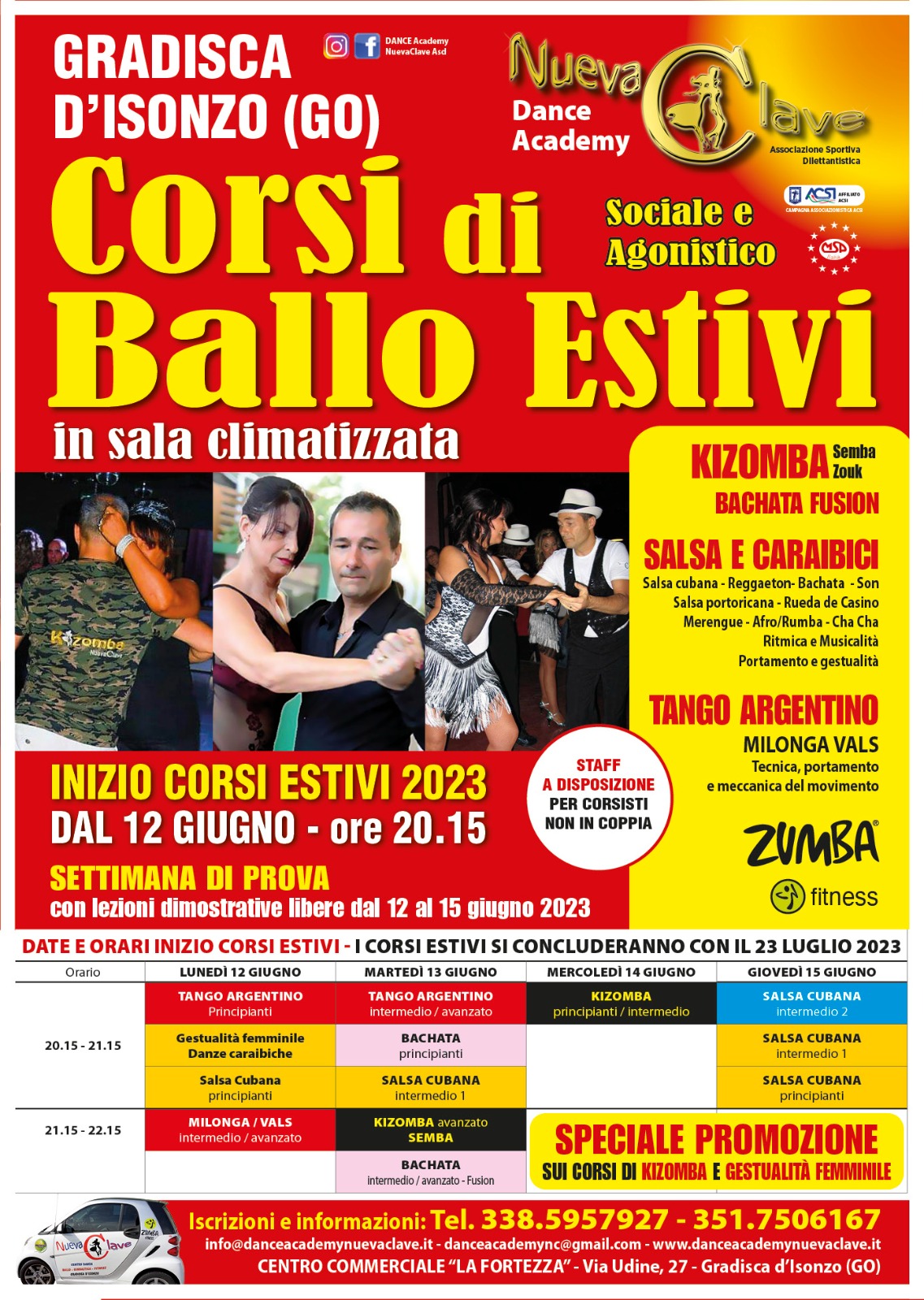 CORSI DI BALLO ESTIVI GIUGNO E LUGLIO 2023