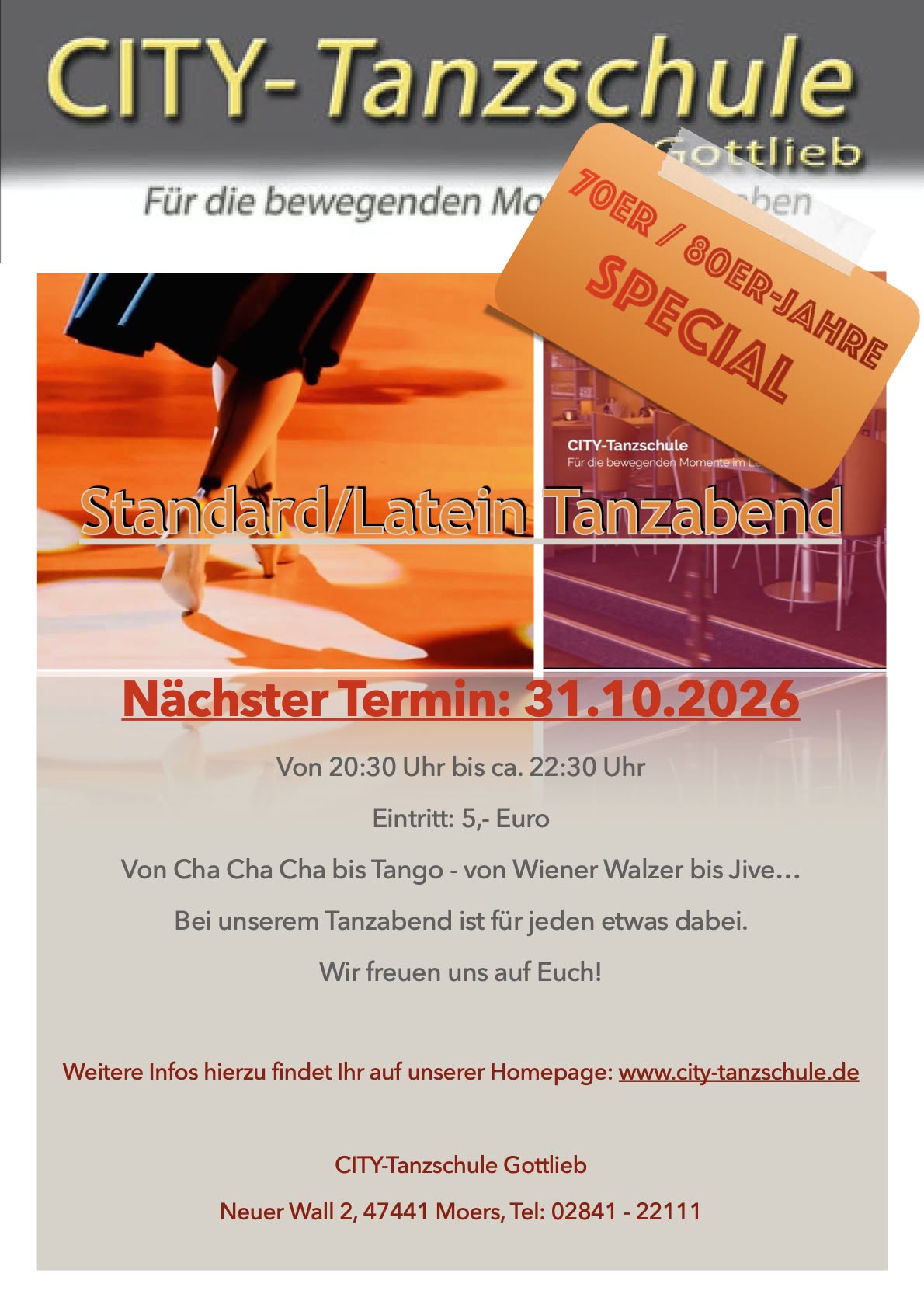 Standard- Latein Tanzabend - 70er 80er Special