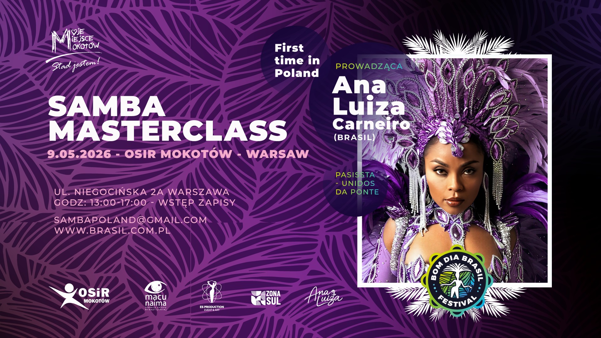 Samba Masterclass z Ana Luiza Carneiro po raz pierwszy w Polsce!