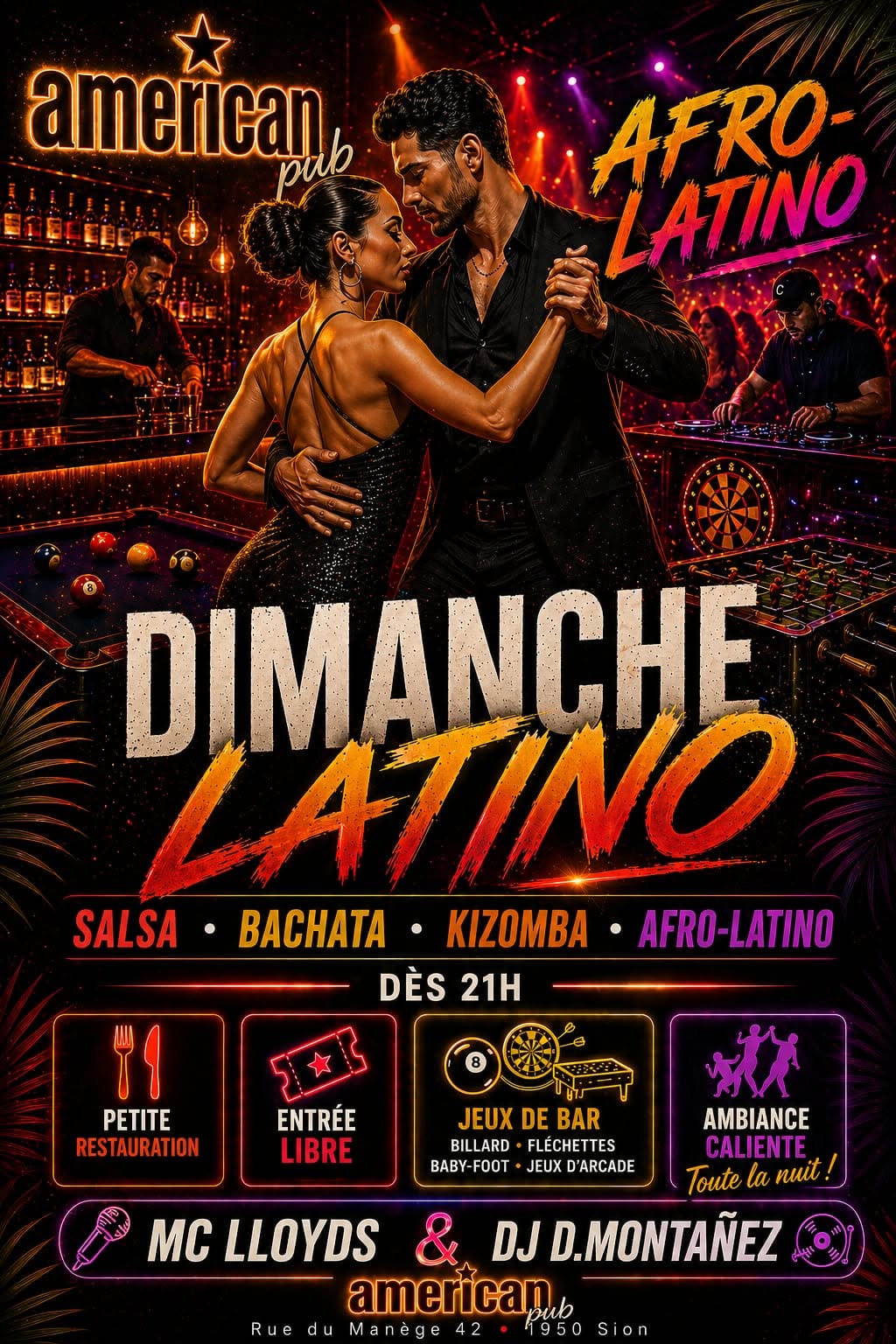 Dimanche Latino @American Pub Sion - Start 21h00