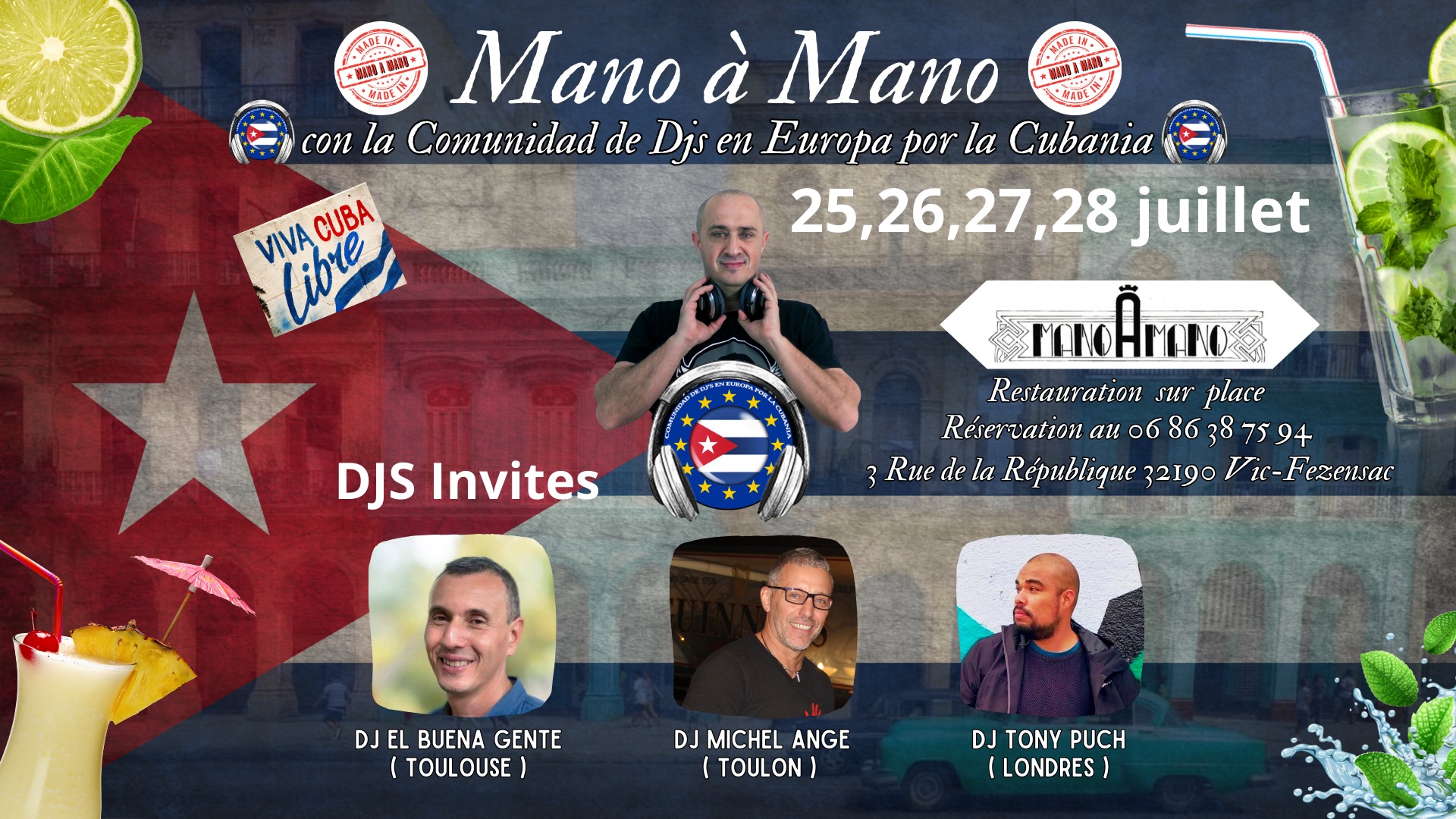 MANO A MANO et La Comunidad de DJ'S de Europa por la Cubania