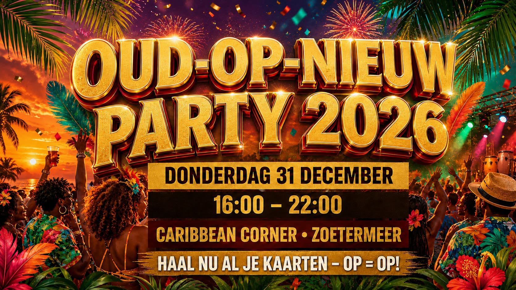 Vier oudjaarsdag bij Caribbean Corner met Diverse Livebands en DJ's